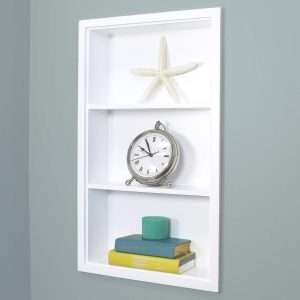 14x24 Inch White Recessed Wall Niche (w/plain back)