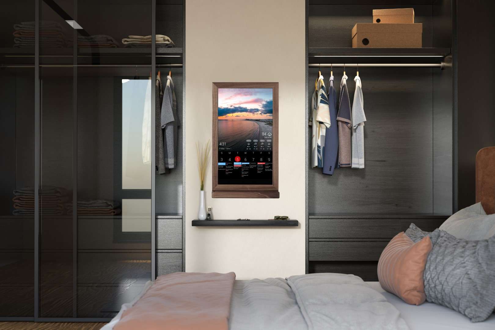 Screen Closed Display on Wall