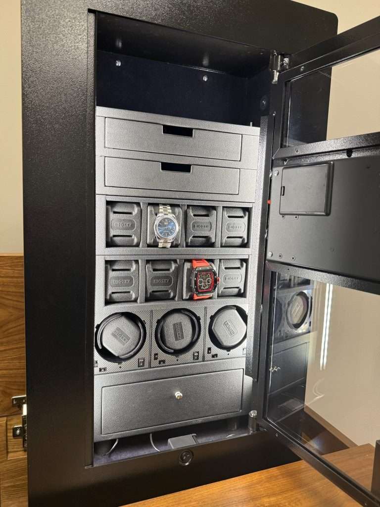 drawers below shelves door open - blumsafe