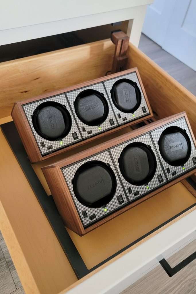 BlumSafe watch winder drawer insert.