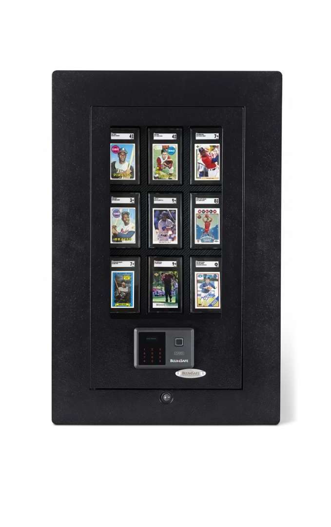 Display Safe for Graded Cards – Wall-Mounted, Lit, Biometric